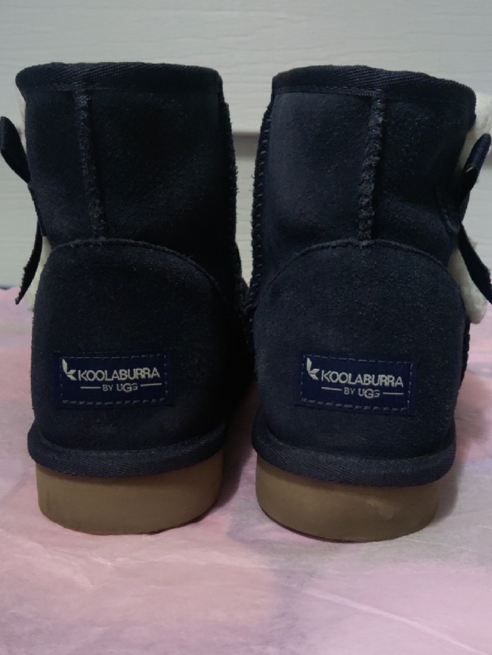 Koolaburra Navy Suede-Look Shearling Ankle Boot - Picture 2 of 12